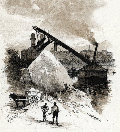 Sandväghyvlar på floden Seine nära pont de l