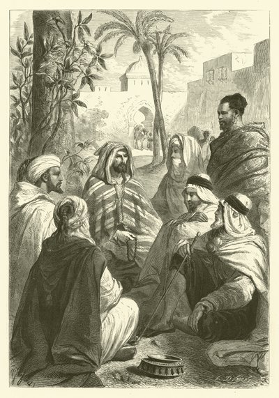 Den arabiska berättaren (gravyr) av Gustave Janet