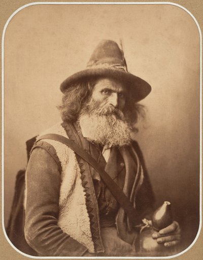 [En italiensk gatumusiker], ca. 1856. av Gustave Le Gray