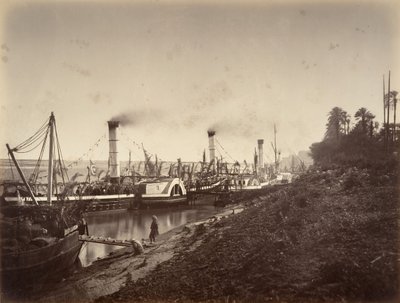 Fest av S. A. Ismaïl Pasha ombord på LL:s båtar. Till A. les princes, januari 1867, 1867. av Gustave Le Gray