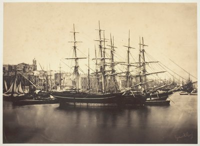 Fartyg i hamnen vid Sète av Gustave Le Gray