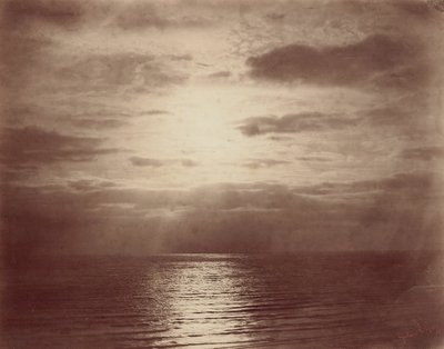 Soleffekt i molnen-havet, 185657. av Gustave Le Gray