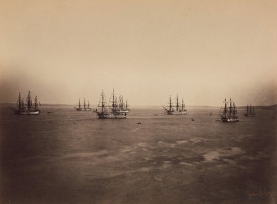 De franska och engelska flottorna, Cherbourg, augusti 1858. av Gustave Le Gray