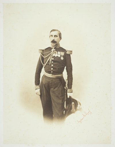 Utan titel [fransk officer], 1857. av Gustave Le Gray