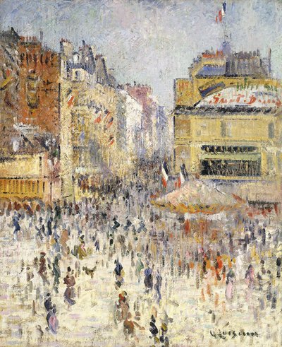 Bastilledagen på Rue de Clignancourt, Paris; Fjortonde juli i Paris, Rue de Clignancourt, av Gustave Loiseau