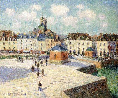 Kajen i Dieppe i solljus, 1905 av Gustave Loiseau