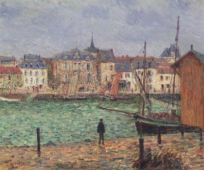 Hamnen i Pornic, högvatten av Gustave Loiseau