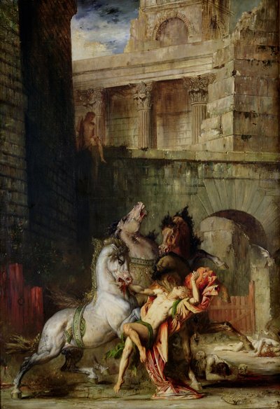 Diomedes blir uppäten av sina hästar, 1865 av Gustave Moreau