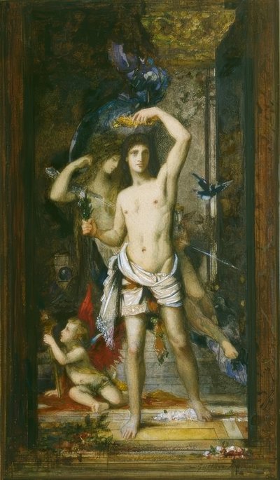 Den unge mannen och döden av Gustave Moreau