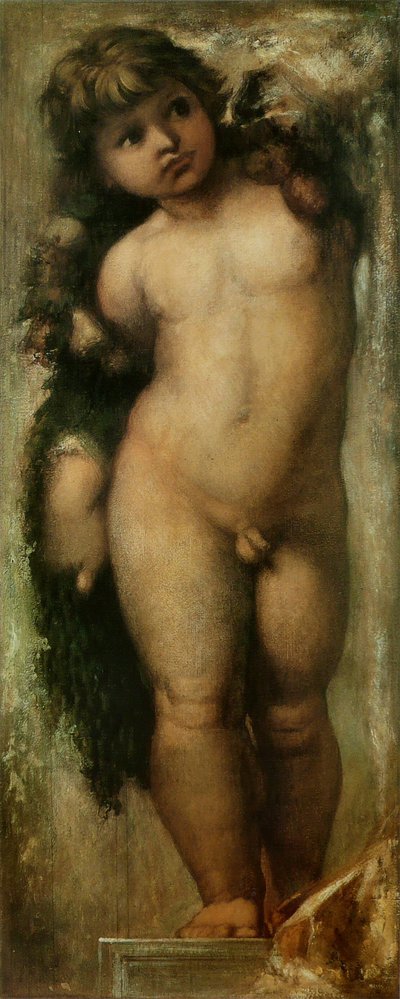 Putto efter Raphael. Kopia av Rafaels Putto, från Sankt Lukasakademin i Rom. av Gustave Moreau