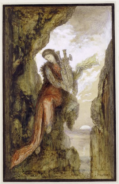 Sappho på klippan av Gustave Moreau