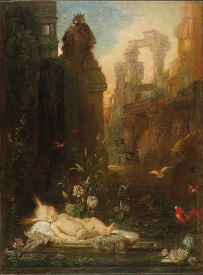 Spädbarnet Moses av Gustave Moreau