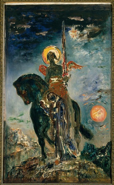The Park and the Angel of Death Målning av Gustave Moreau (1826-1898) Sön. 1,10 X 0,37 m. Paris, Musée Gustave Moreau av Gustave Moreau