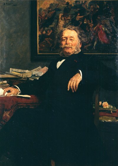 Porträtt av kompositören Karel Charles Miry 1823-1889, 1885. av Gustave Vanaise