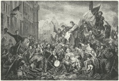 Avsnitt av den belgiska revolutionen 1830 av Gustave Wappers