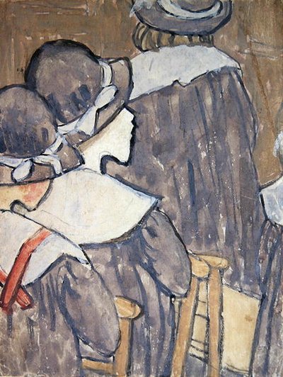 Children in a Church (kroppsfärg över spår av penna på papper) (se även 130312, 281886) av Gwen John