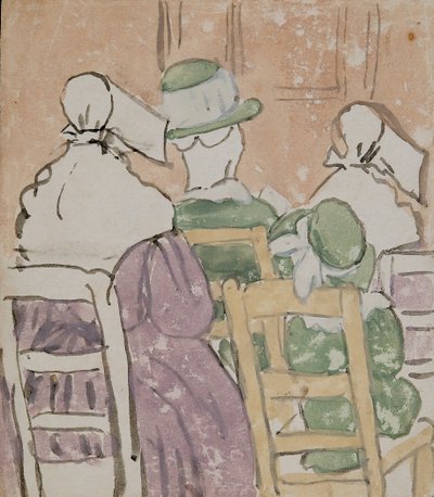Figurer i kyrka (akvarell på papper) av Gwen John