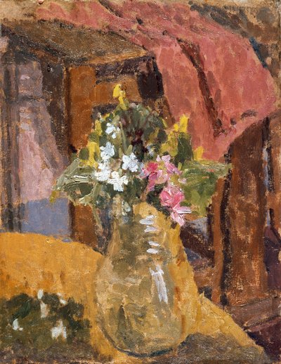 Blommor (olja på duk) av Gwen John