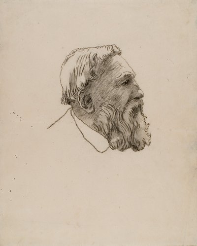 Rodins huvud (kol på papper) av Gwen John