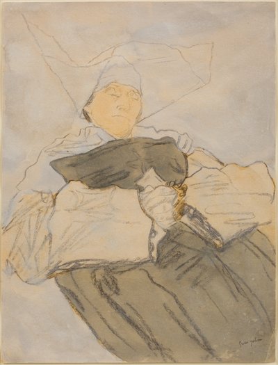 Sovande nunna, ca 1916-18 (Kol, akvarell och gouache) av Gwen John