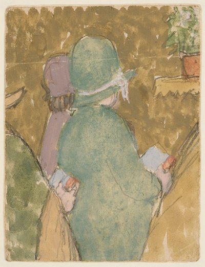 Tow Figures in Church (akvarell, gouache  blyerts på papper) av Gwen John