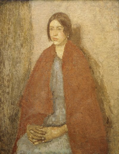 Ung kvinna i en röd sjal, av Gwen John