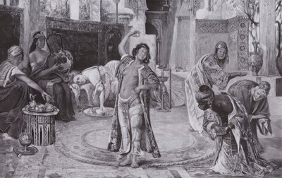 Underhållning i harem (litho) av Gyula Tornai
