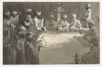 Möte av män av H.C. Louwerse (signed by artist)
