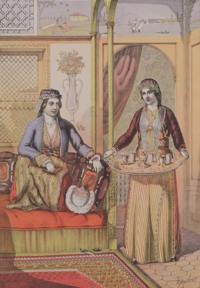 Armeniska damer hemma, graverad av Charles Parsons, 1862 av H.J. van Lennep