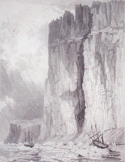 Situationen for H.M. Ships Hecla & Fury, 1. august 1825, fra 