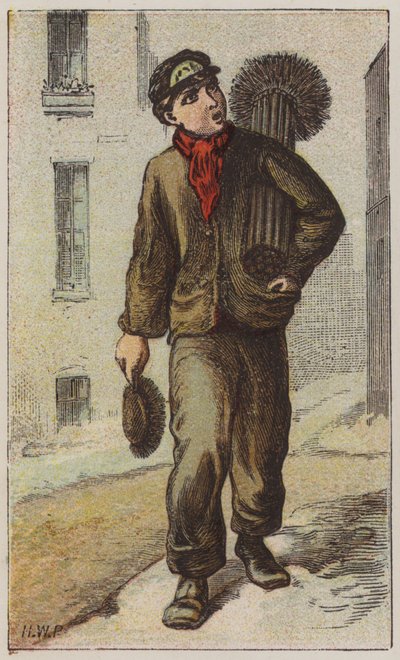 Skorstensfejare (litho i färg) av H.W. (after) Petherick