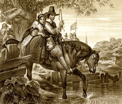 Charles II i förklädd hjälp i sin flykt av Jane Lane, 1651, 1800-talet. av H. Bourne