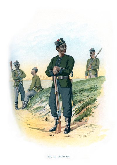 Den 3:e Gorkhas, c1890. av H. Bunnett