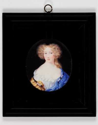 Lady Margaret Cavendish, efteråt hertiginnan av Newcastle (akvarell på elfenben) av H. Byrne