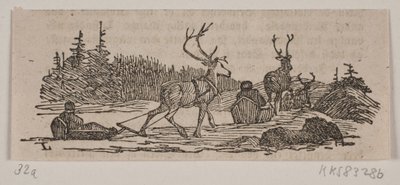 Slädetur med renar av H. C. Henneberg