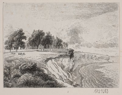 Stevns klint med Højerups kyrka av H. C. Henneberg
