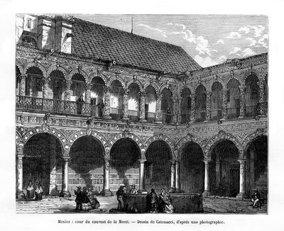 Court of the Convent of Mercy, Mexiko, 1800-talet av H. Catenacci