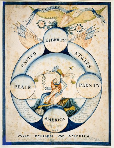 Detta Amerikas emblem, ca 1818 (akvarell på papper) av H. D. Ersele