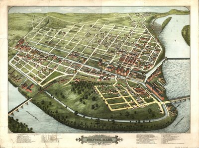 Fågelperspektiv av Holyoke, Mass.: 1877 av H. H. Bailey
