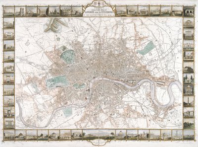 Karta över London, 1851 av H Lacey