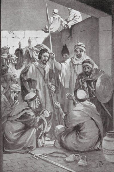 Araber planerar en revolt (litografi) av H. M. (after) Burton