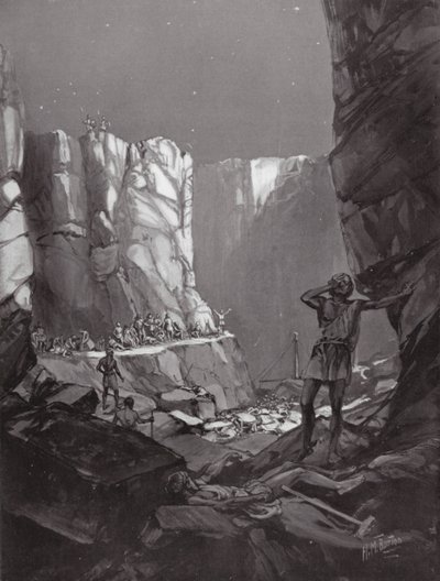 De atenska katastroferna på Sicilien, 413 f.Kr (litografi) av H. M. (after) Burton