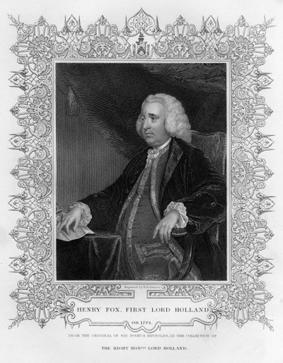 Henry Fox 1705-1774, 1:e baron Holland av Foxley, engelsk statsman, 1800-talet. av H. Robinson