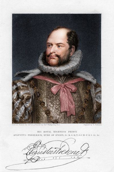 Prins Augustus Frederick, hertig av Sussex, 1800-talet av H. Robinson