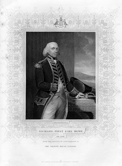 Richard Howe 1726-1799, 1st Earl Howe, engelsk amiral, 1800-talet. av H. Robinson