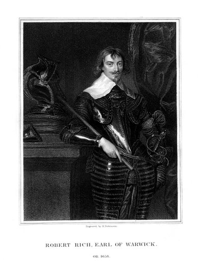 Robert Rich, 2:e earl av Warwick, engelsk kolonialadministratör, 1827 av H. Robinson