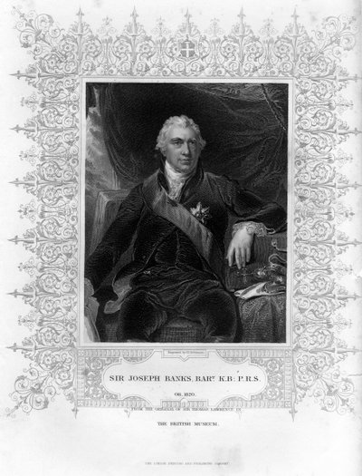 Sir Joseph Banks 1743-1820, engelsk naturforskare, botaniker och vetenskapsbeskyddare, 1800-talet. av H. Robinson