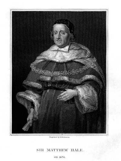 Sir Matthew Hale, Lord Chief Justice of England, 1829. av H. Robinson