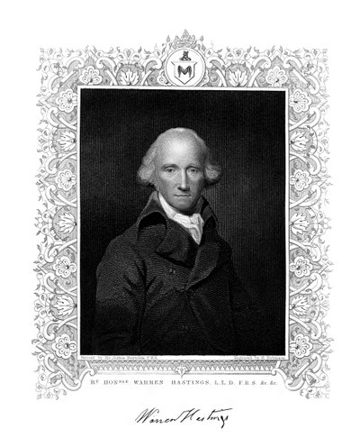 Warren Hastings, engelsk administratör i Indien, 1800-talet. av H. Robinson