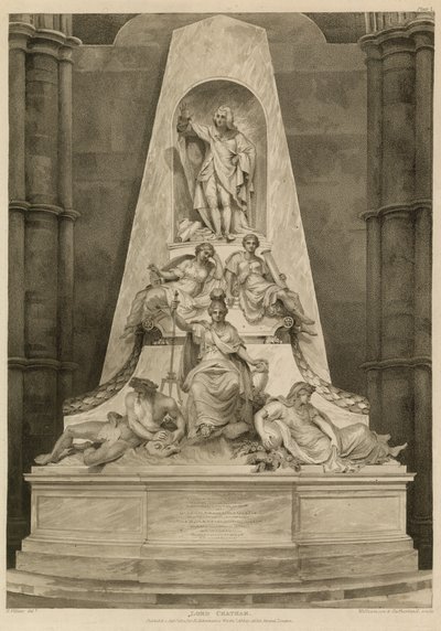 Monument över Lord Chatham i Westminster Abbey, London av H. Villiers